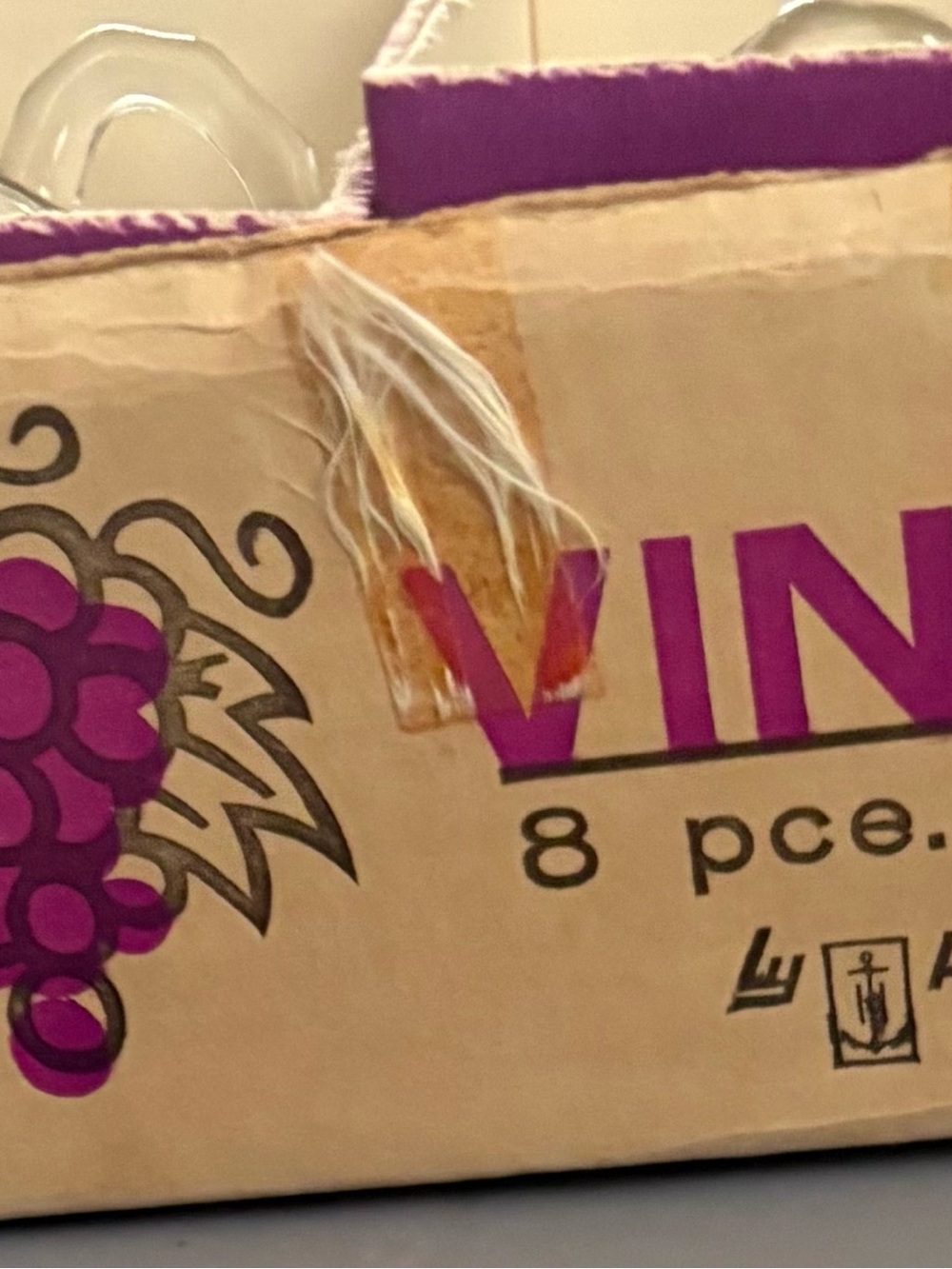 Vintage Purple Grape Wine Glasses Set